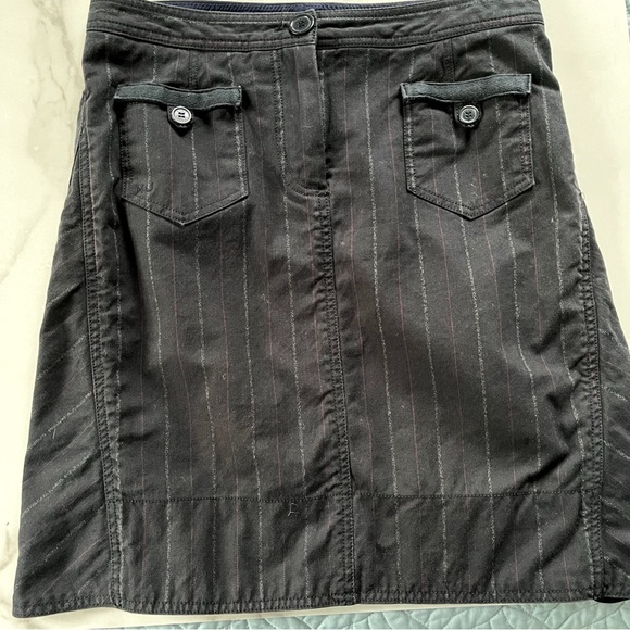 Marc Jacobs black with red white pinstripe a-line cotton blend midi skirt - Picture 3 of 7